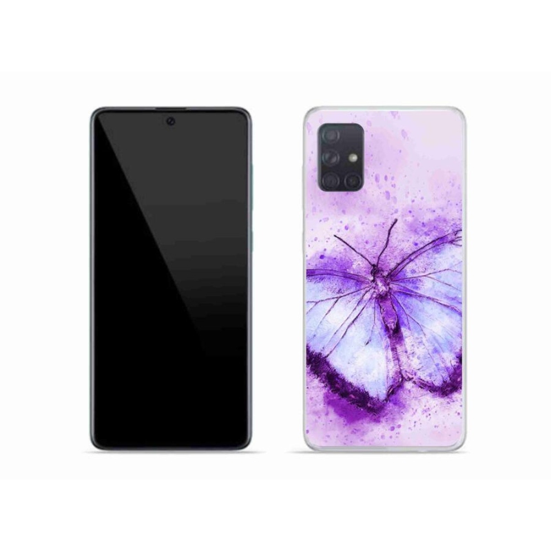 Gélový kryt mmCase na mobil Samsung Galaxy A51 - fialový motýľ