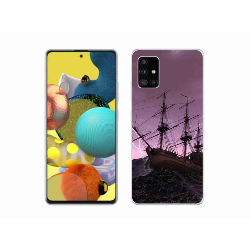 Gélový kryt mmCase na mobil Samsung Galaxy A51 - loď v búrke