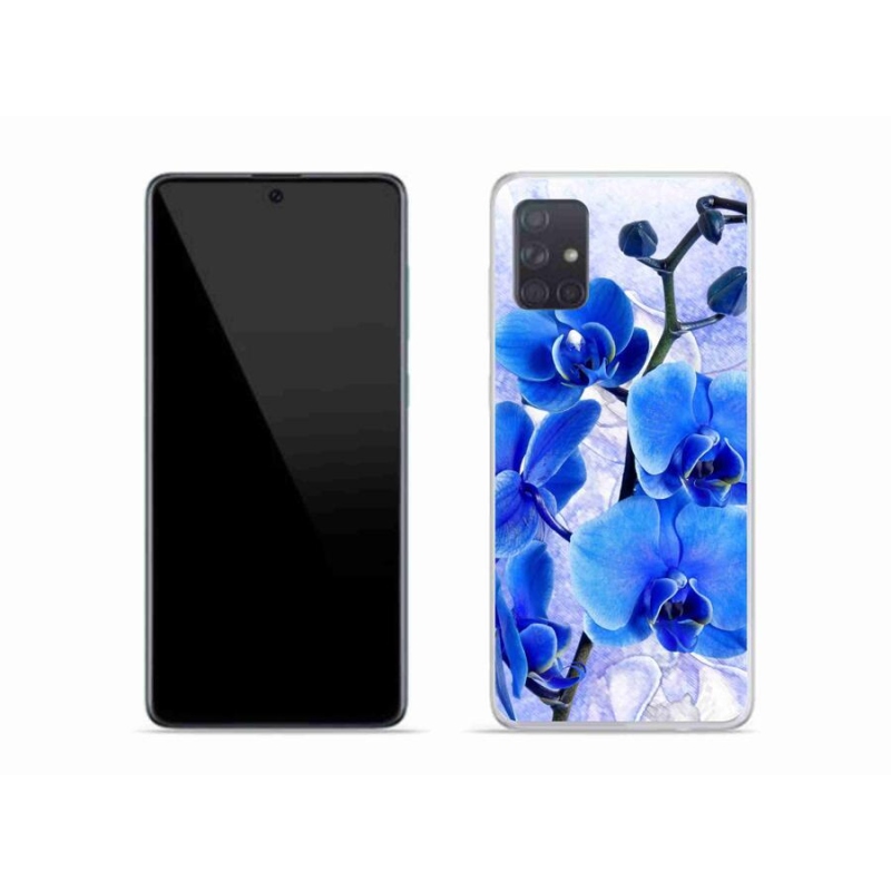 Gélový kryt mmCase na mobil Samsung Galaxy A51 - modré kvety