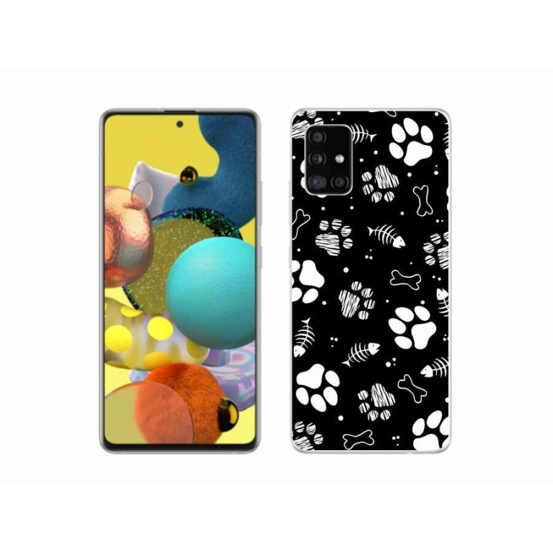 Gélový kryt mmCase na mobil Samsung Galaxy A51 - psie labky