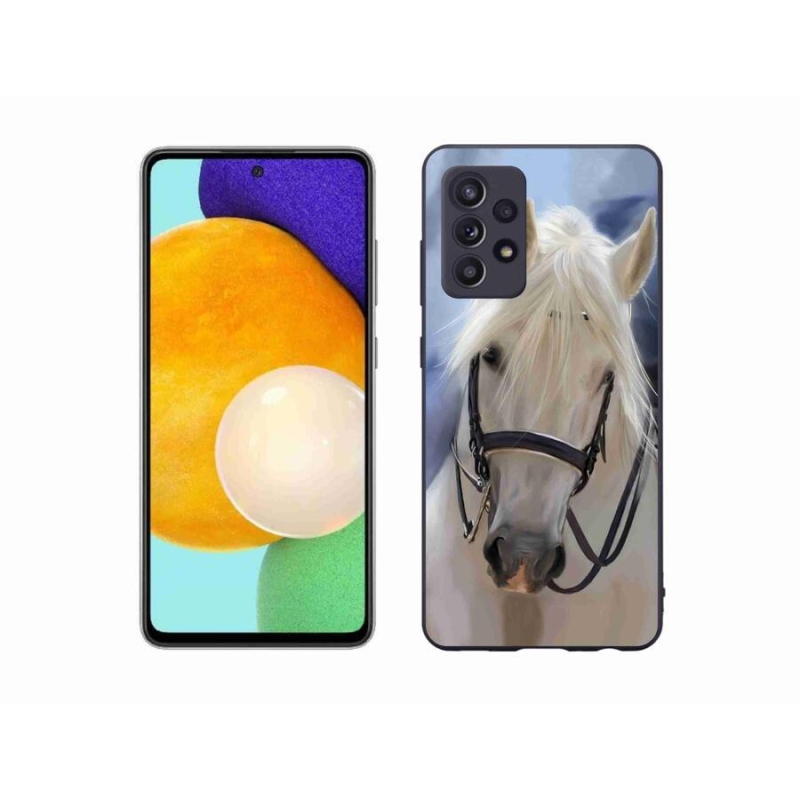 Gélový kryt mmCase na mobil Samsung Galaxy A52/A52 5G - biely kôň