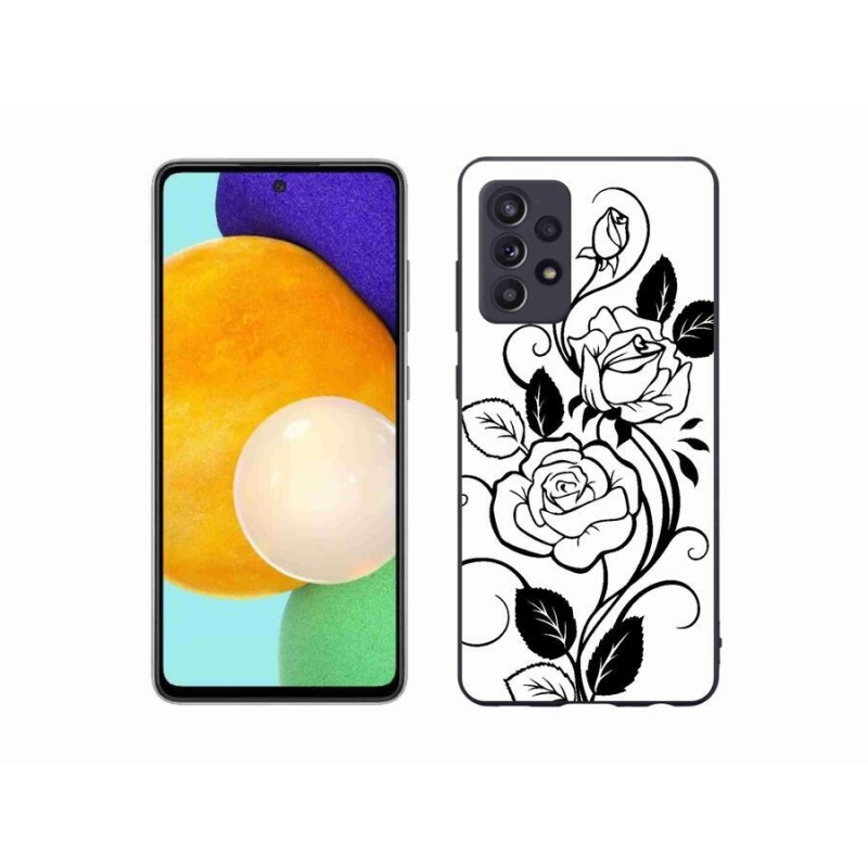 Gélový kryt mmCase na mobil Samsung Galaxy A52/A52 5G - čiernobiela ruža