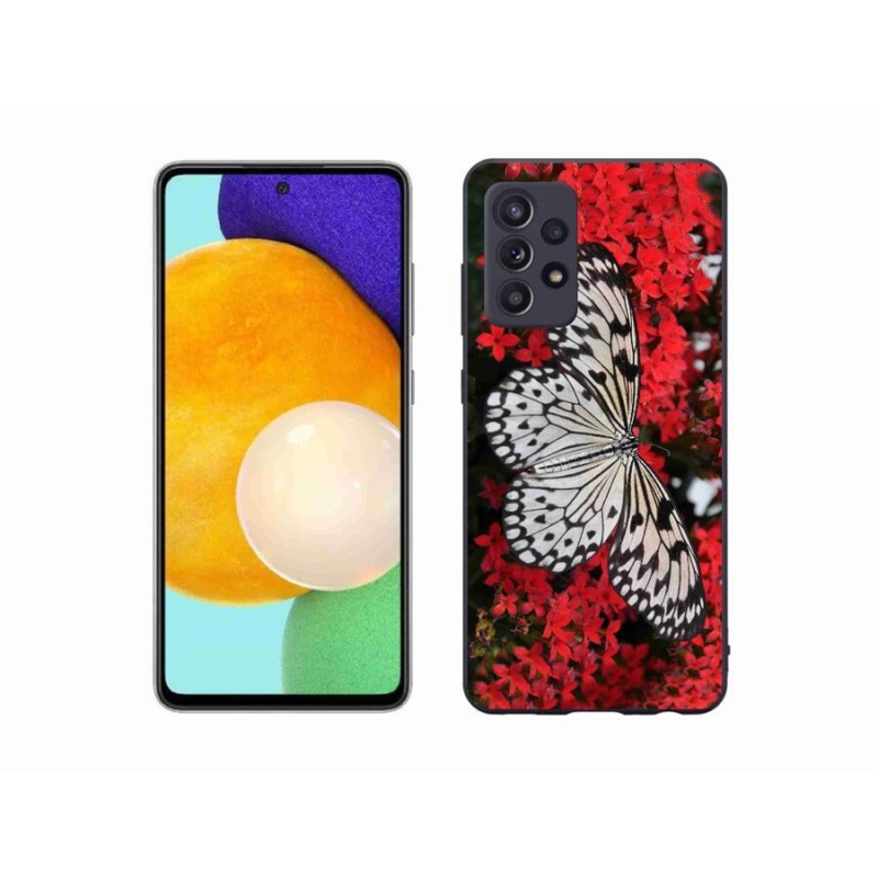 Gélový kryt mmCase na mobil Samsung Galaxy A52/A52 5G - čiernobiely motýľ 1