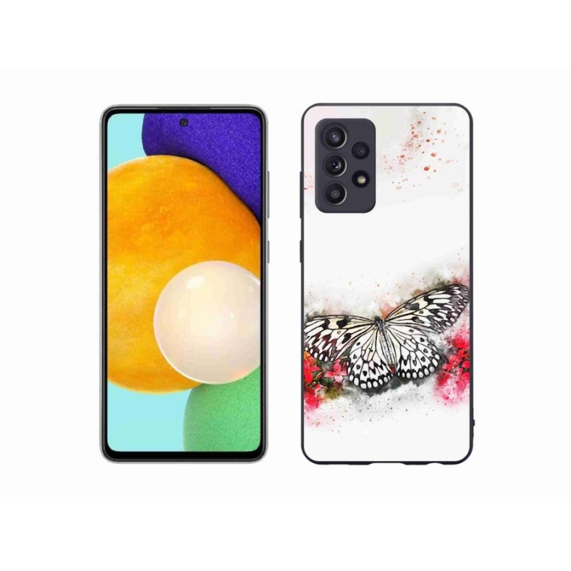 Gélový kryt mmCase na mobil Samsung Galaxy A52/A52 5G - čiernobiely motýľ