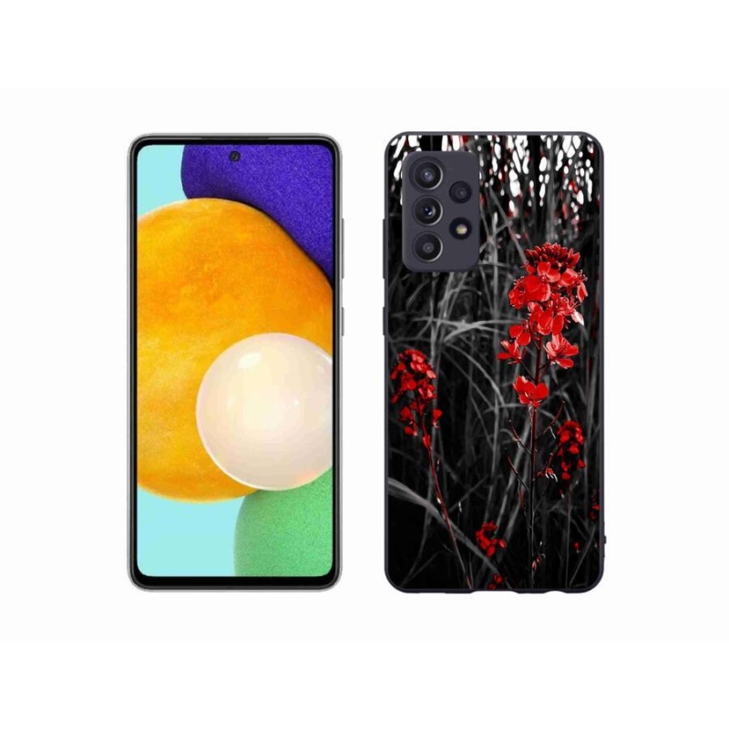 Gélový kryt mmCase na mobil Samsung Galaxy A52/A52 5G - červená rastlina