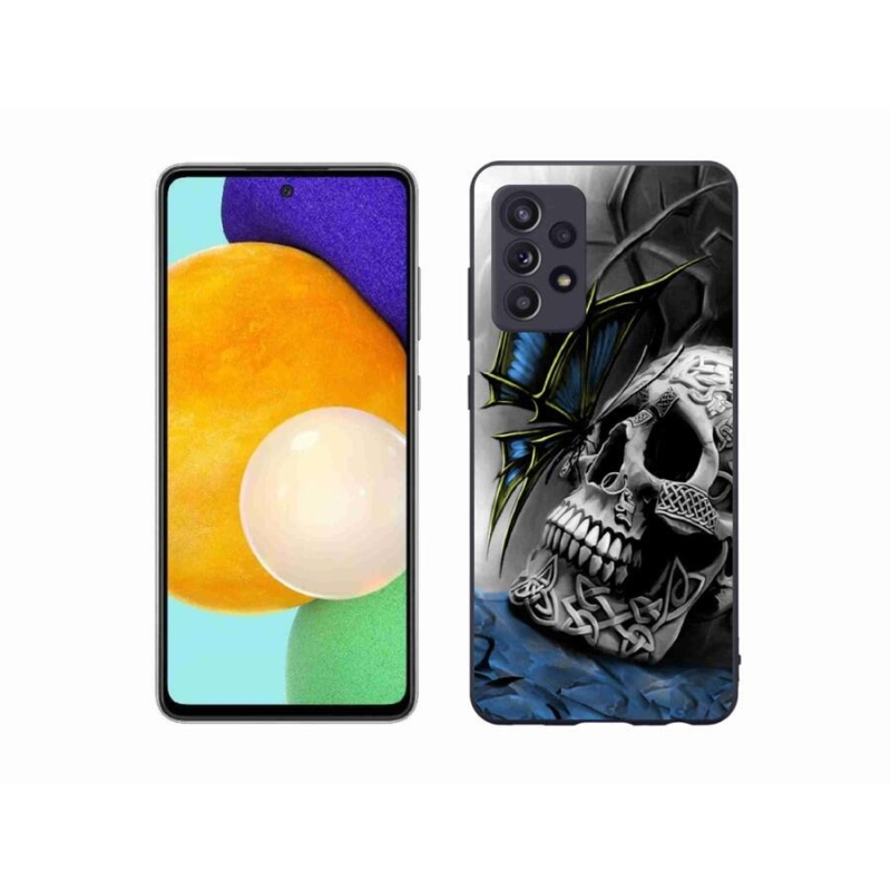 Gélový kryt mmCase na mobil Samsung Galaxy A52/A52 5G - motýľ a lebka