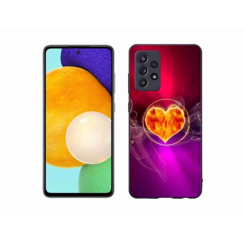 Gélový kryt mmCase na mobil Samsung Galaxy A52 / A52 5G - ohnivé srdce