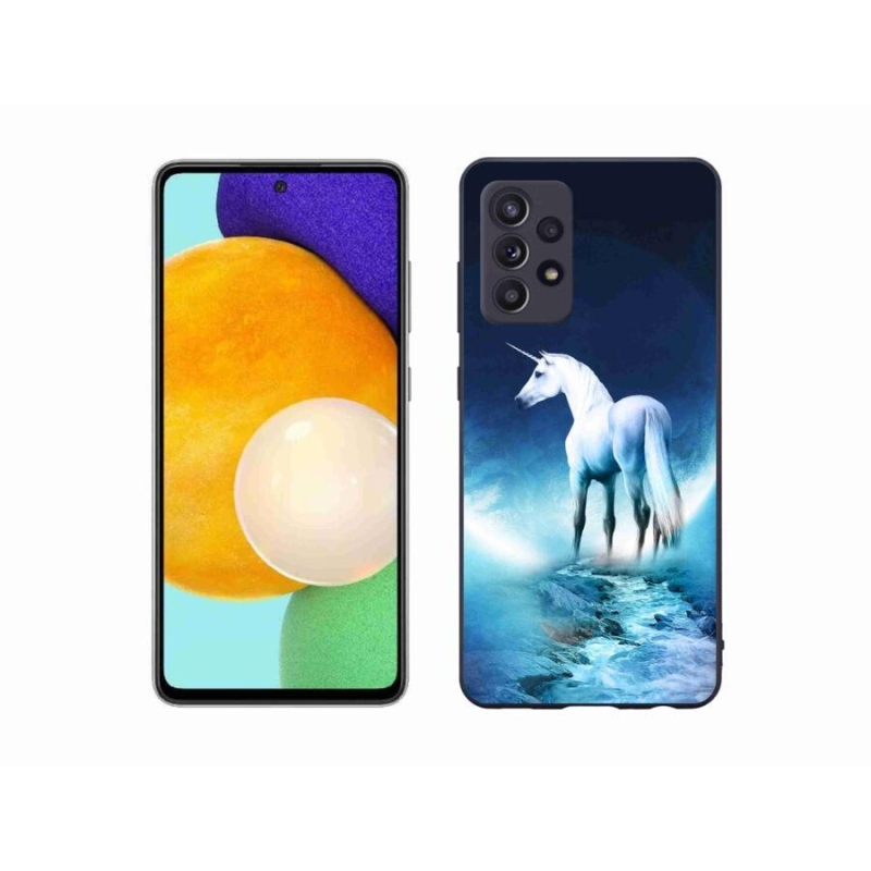 Gélový kryt mmCase na mobil Samsung Galaxy A52s 5G - biely jednorožec