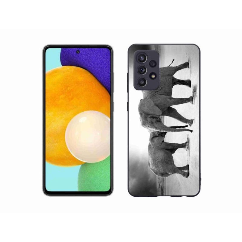 Gélový kryt mmCase na mobil Samsung Galaxy A52s 5G - čiernobieli slony