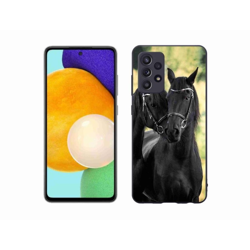 Gélový kryt mmCase na mobil Samsung Galaxy A52s 5G - dva čierne kone