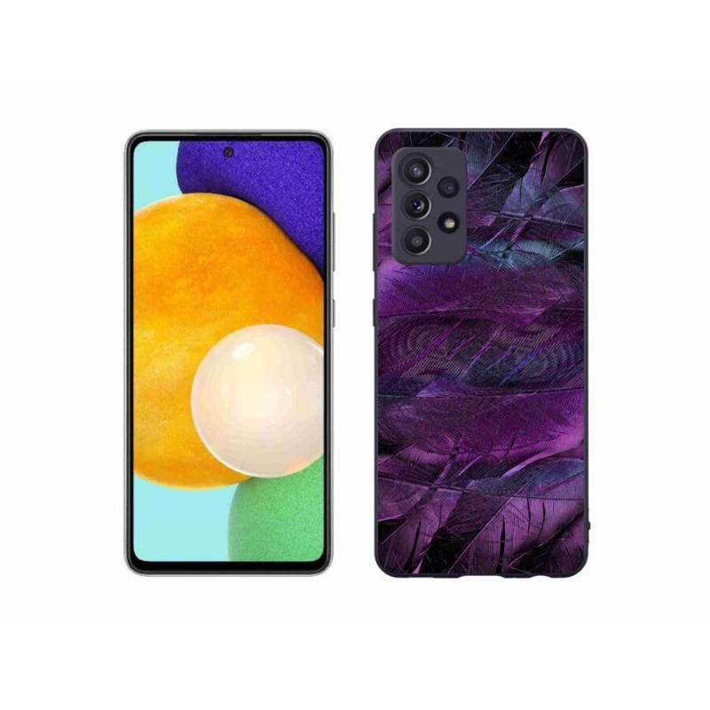 Gélový kryt mmCase na mobil Samsung Galaxy A52s 5G - fialová pierka