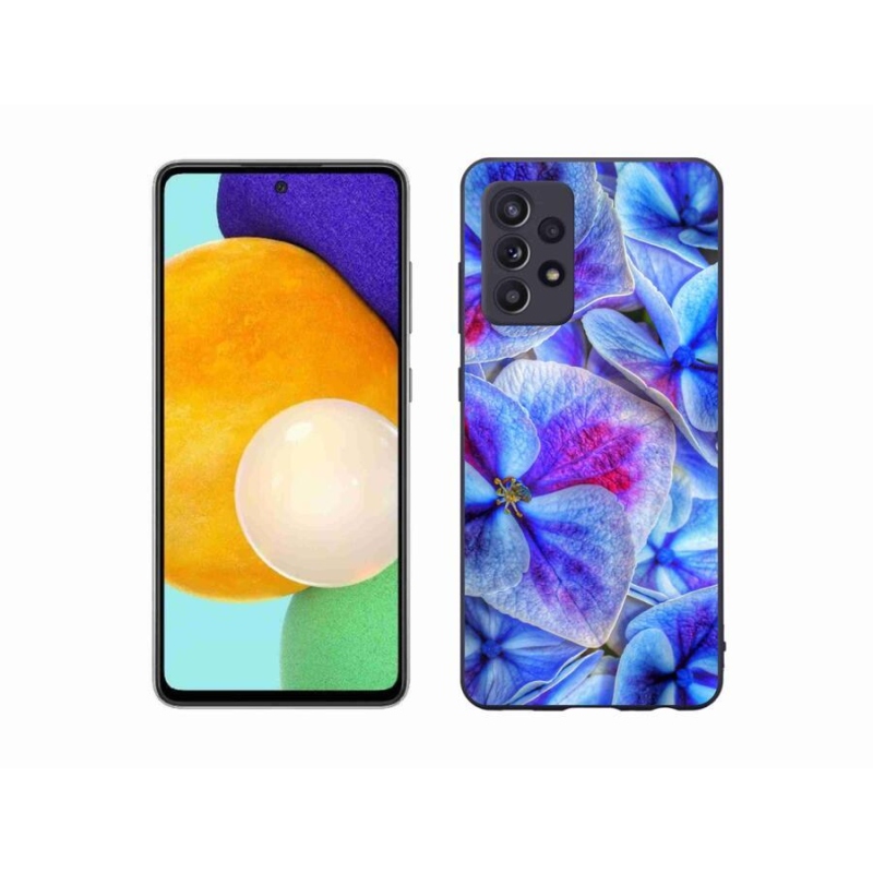 Gélový kryt mmCase na mobil Samsung Galaxy A52s 5G - modré kvety 1