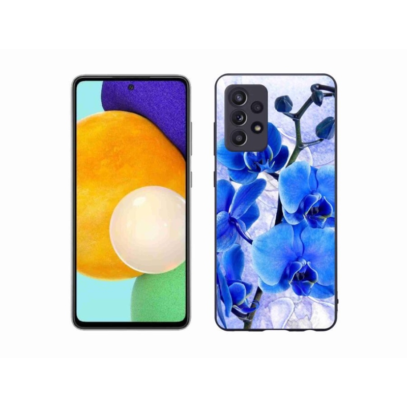 Gélový kryt mmCase na mobil Samsung Galaxy A52s 5G - modré kvety