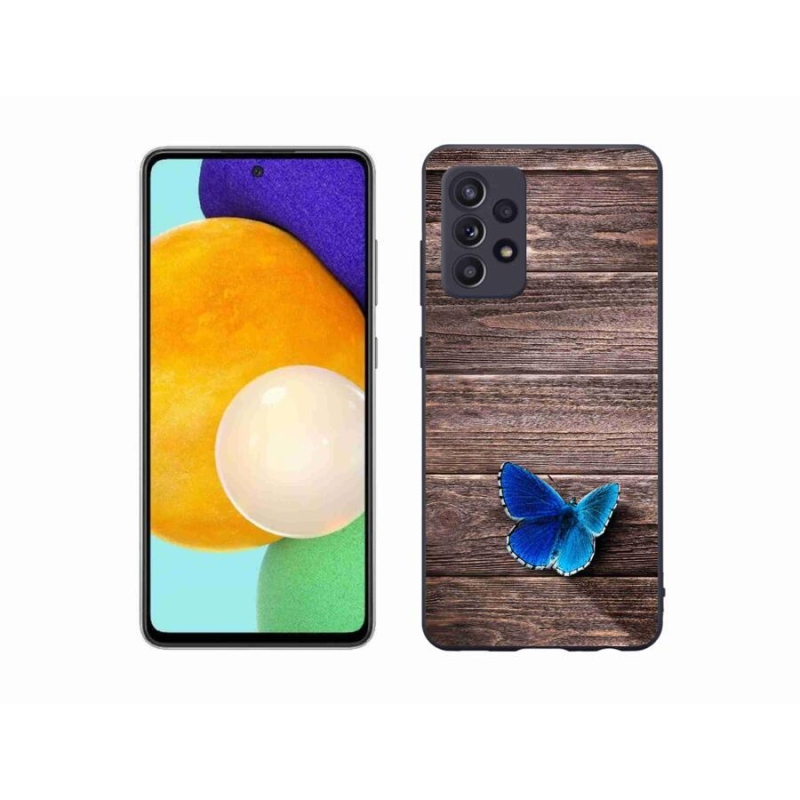 Gélový kryt mmCase na mobil Samsung Galaxy A52s 5G - modrý motýľ 1