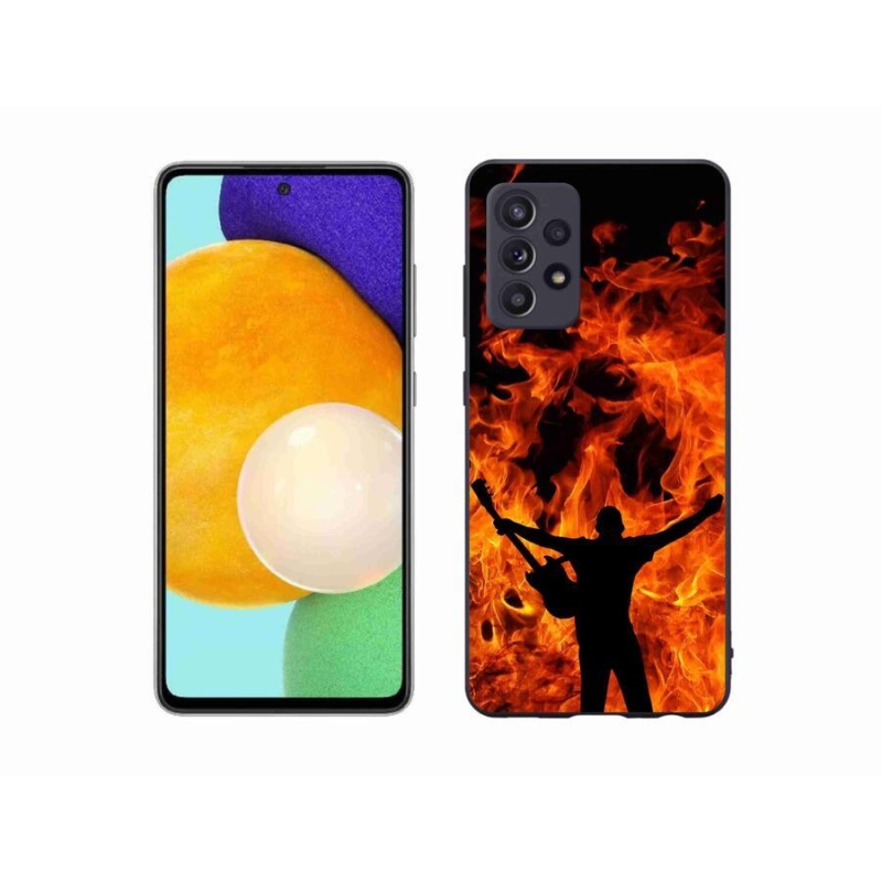 Gélový kryt mmCase na mobil Samsung Galaxy A52s 5G - muzikant a oheň