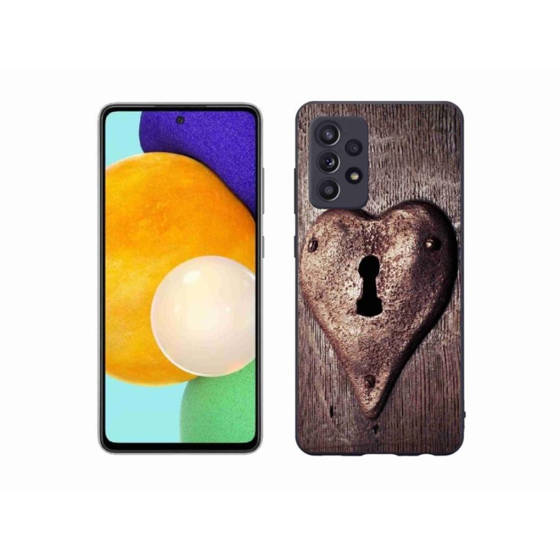 Gélový kryt mmCase na mobil Samsung Galaxy A52s 5G - zámok v tvare srdca