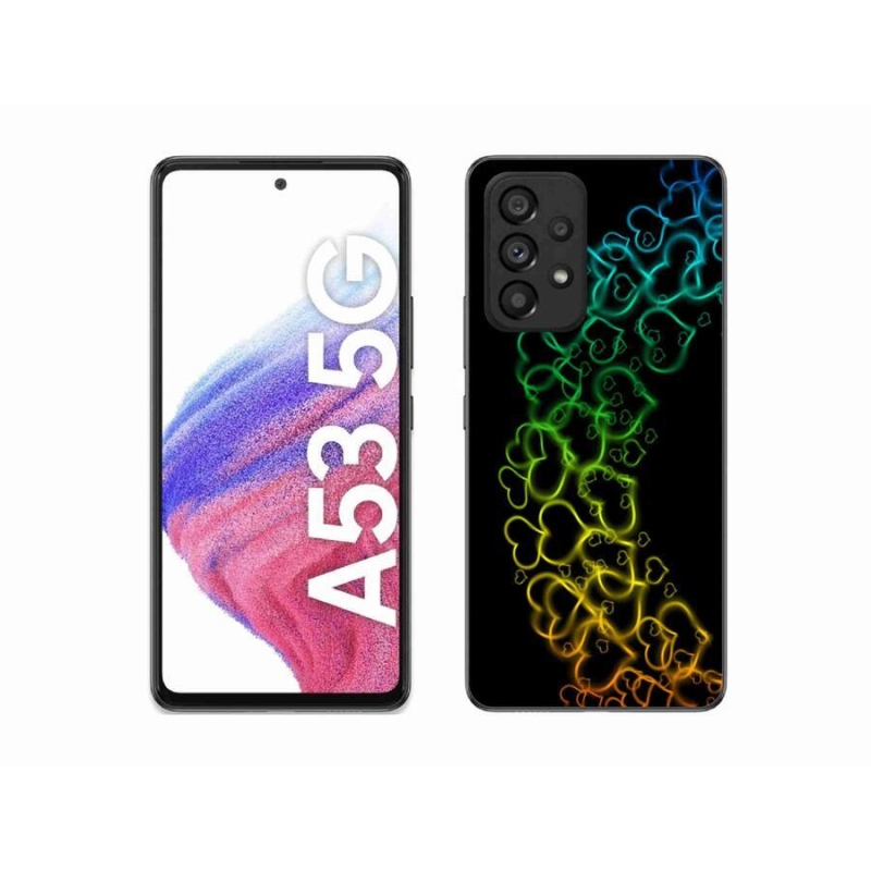 Gélový kryt mmCase na mobil Samsung Galaxy A53 5G - farebné srdiečka