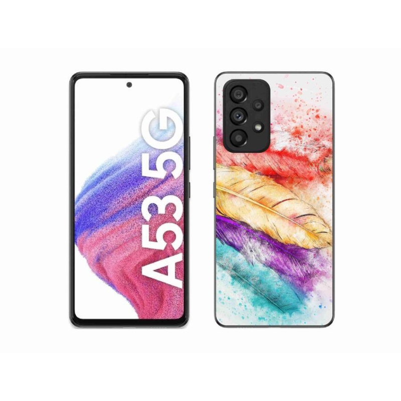 Gélový kryt mmCase na mobil Samsung Galaxy A53 5G - farebné perie