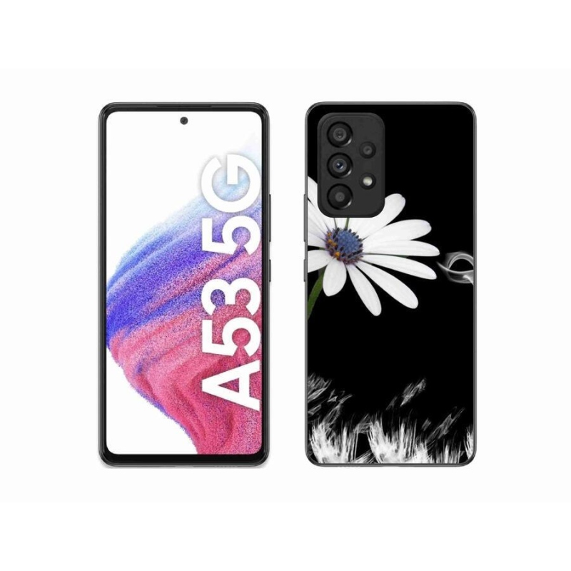 Gélový kryt mmCase na mobil Samsung Galaxy A53 5G - biela kvetina