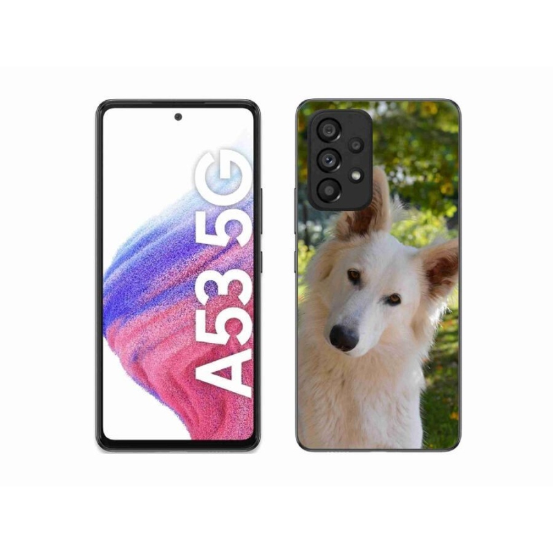 Gélový kryt mmCase na mobil Samsung Galaxy A53 5G - biely švajčiarsky ovčiak 1