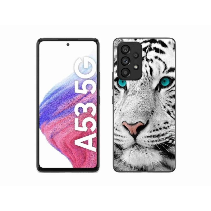 Gélový kryt mmCase na mobil Samsung Galaxy A53 5G - biely tiger