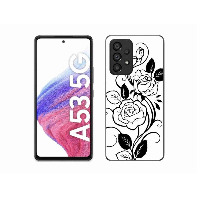 Gélový kryt mmCase na mobil Samsung Galaxy A53 5G - čiernobiela ruža