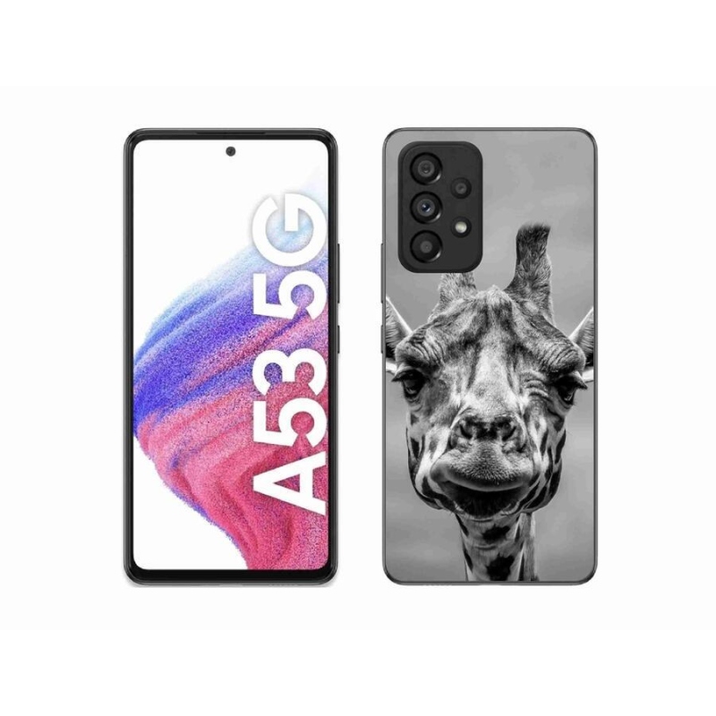 Gélový kryt mmCase na mobil Samsung Galaxy A53 5G - čiernobiela žirafa