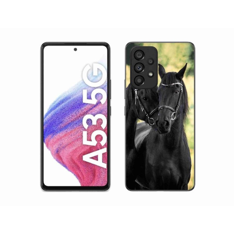 Gélový kryt mmCase na mobil Samsung Galaxy A53 5G - dva čierne kone