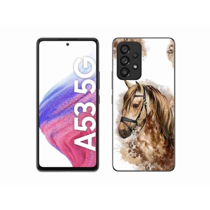 Gélový kryt mmCase na mobil Samsung Galaxy A53 5G - hnedý kreslený kôň