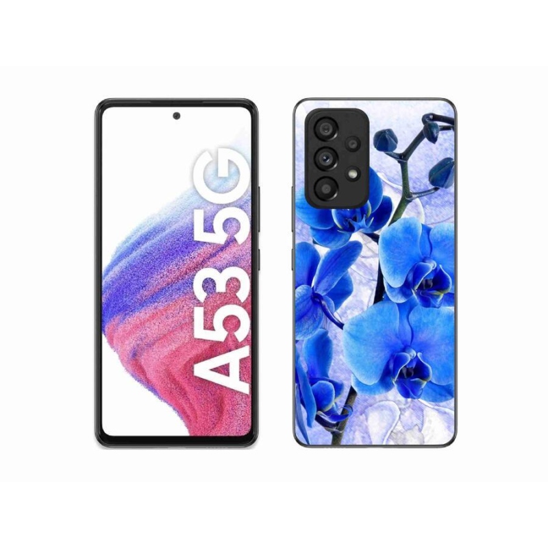 Gélový kryt mmCase na mobil Samsung Galaxy A53 5G - modré kvety