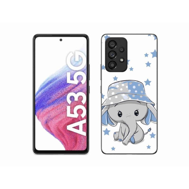 Gélový kryt mmCase na mobil Samsung Galaxy A53 5G - modrý slon