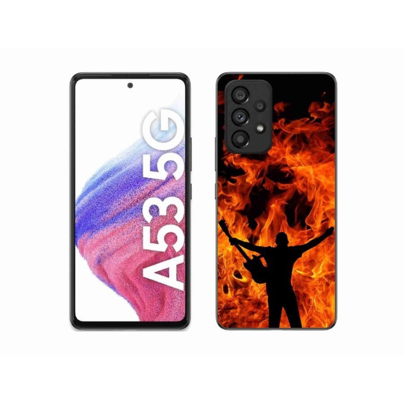 Gélový kryt mmCase na mobil Samsung Galaxy A53 5G - muzikant a oheň