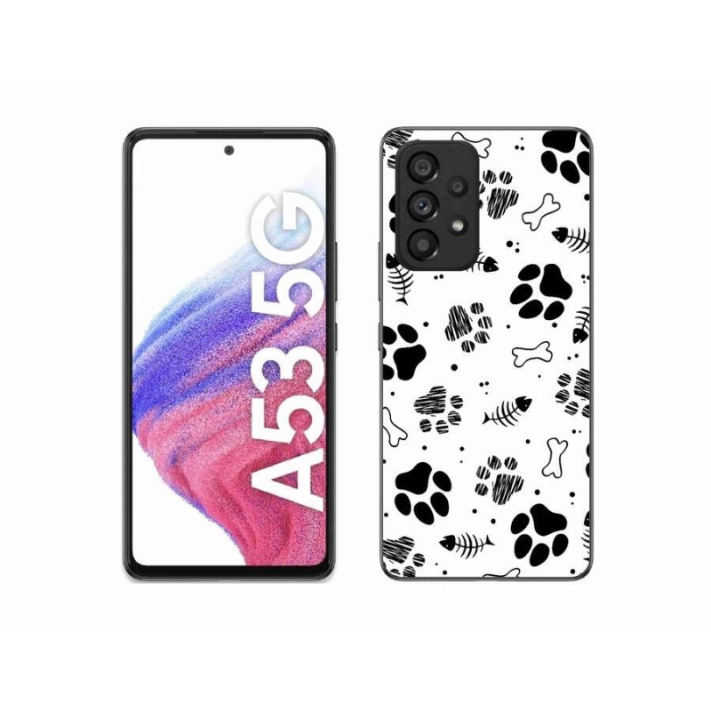 Gélový kryt mmCase na mobil Samsung Galaxy A53 5G - psie labky 1