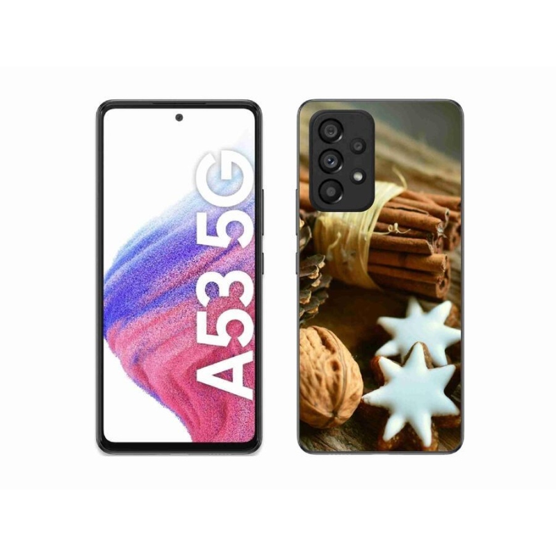 Gélový kryt mmCase na mobil Samsung Galaxy A53 5G - škorica a perníčky