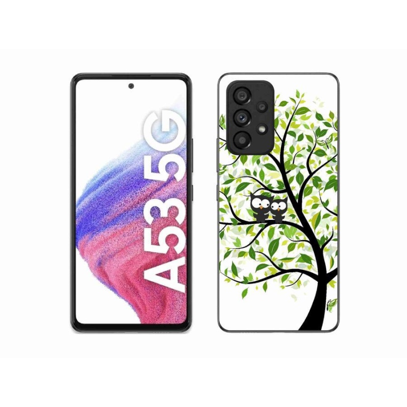 Gélový kryt mmCase na mobil Samsung Galaxy A53 5G - malej sovy na strome