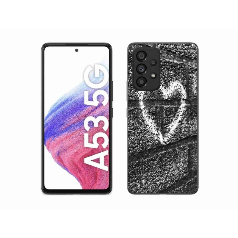 Gélový kryt mmCase na mobil Samsung Galaxy A53 5G - srdce na stene