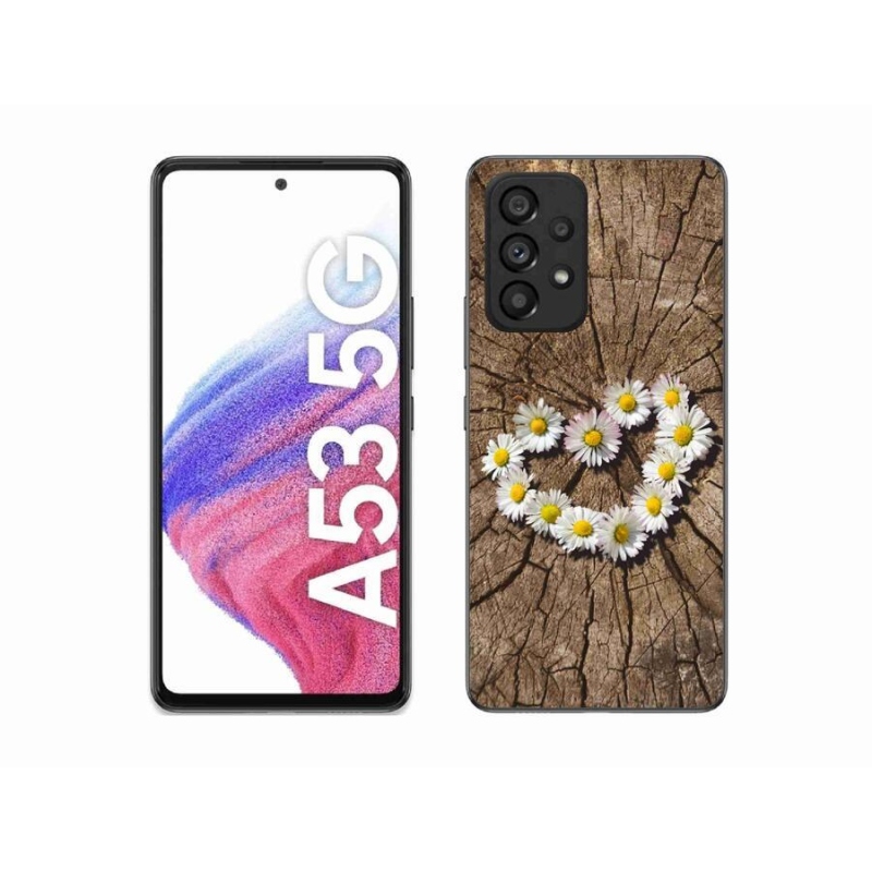 Gélový kryt mmCase na mobil Samsung Galaxy A53 5G - srdce z margarét