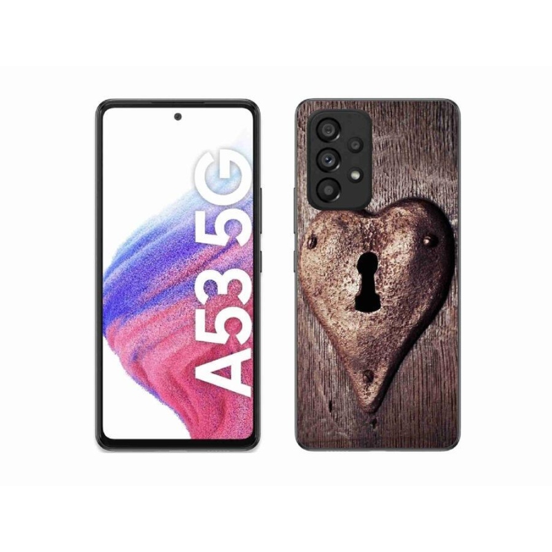 Gélový kryt mmCase na mobil Samsung Galaxy A53 5G - zámok v tvare srdca