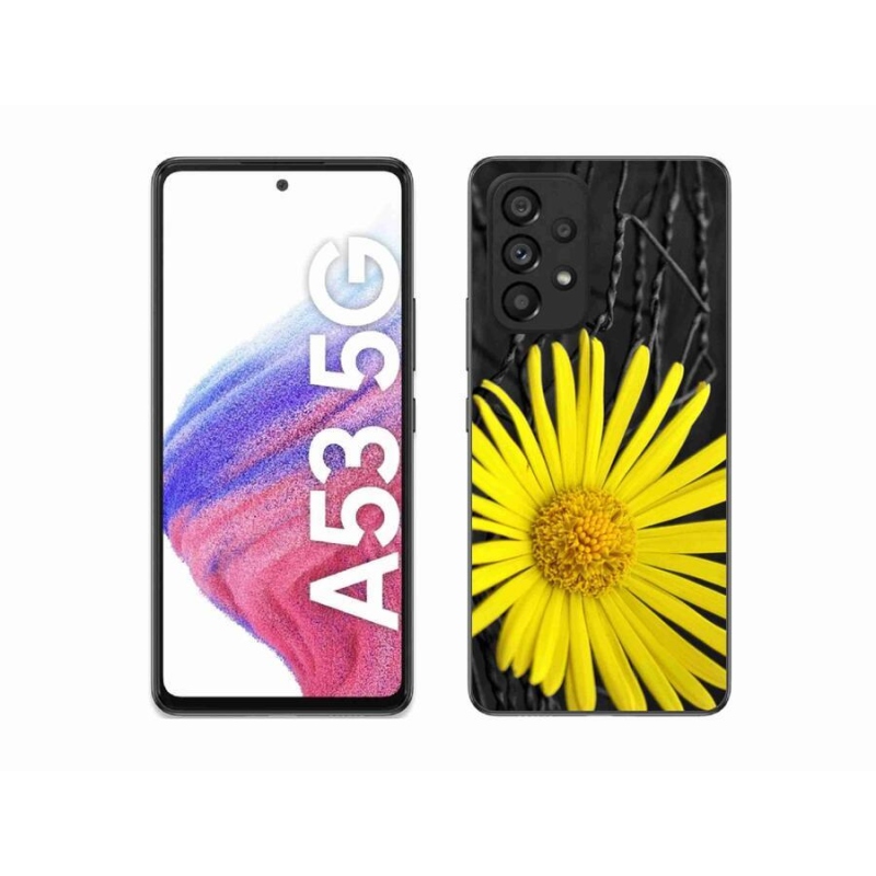 Gélový kryt mmCase na mobil Samsung Galaxy A53 5G - žltá kvetina