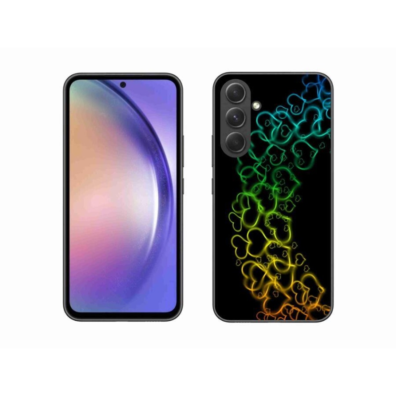 Gélový kryt mmCase na mobil Samsung Galaxy A54 5G - farebné srdiečka