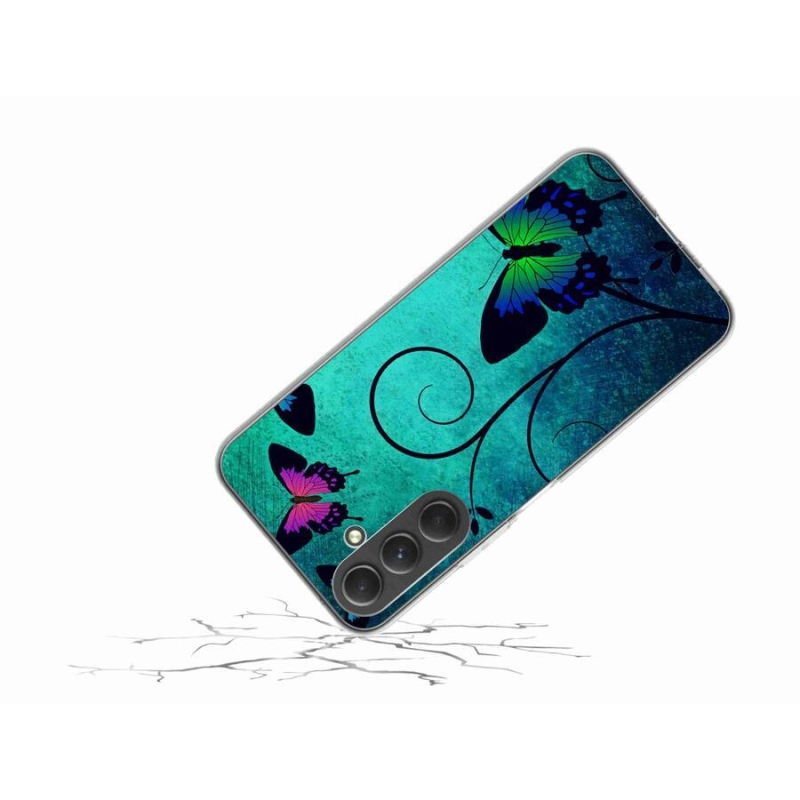 Gélový kryt mmCase na mobil Samsung Galaxy A54 5G - farební motýle