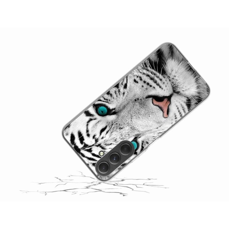 Gélový kryt mmCase na mobil Samsung Galaxy A54 5G - biely tiger