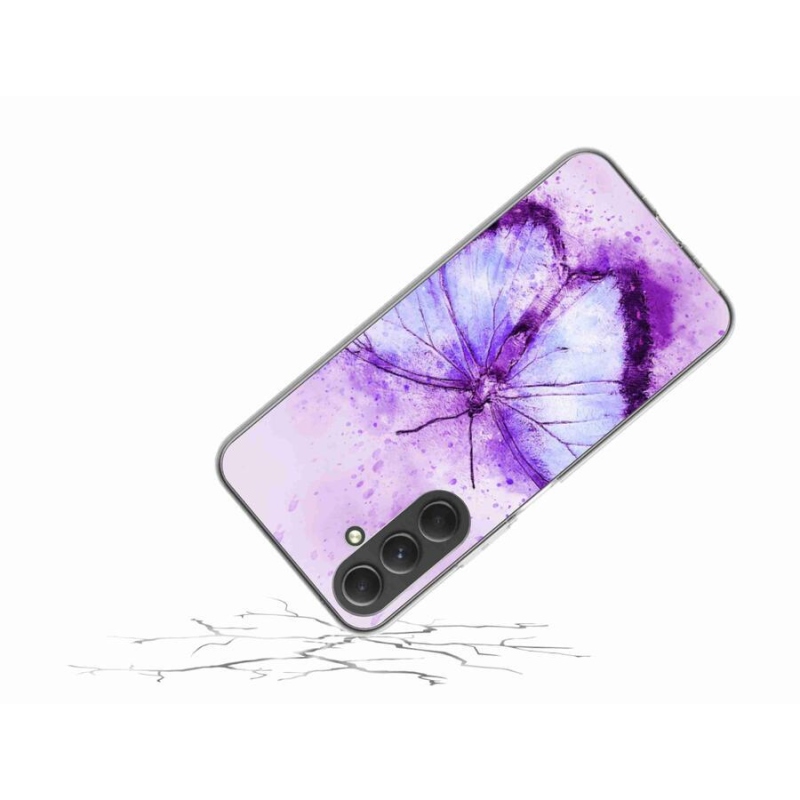 Gélový kryt mmCase na mobil Samsung Galaxy A54 5G - fialový motýľ