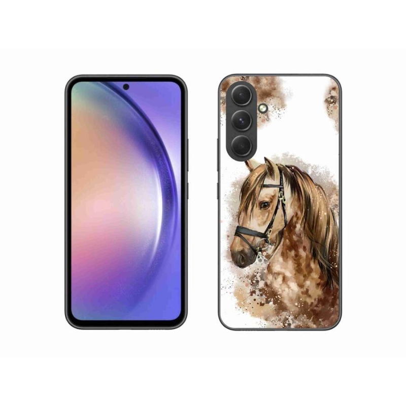 Gélový kryt mmCase na mobil Samsung Galaxy A54 5G - hnedý kreslený kôň