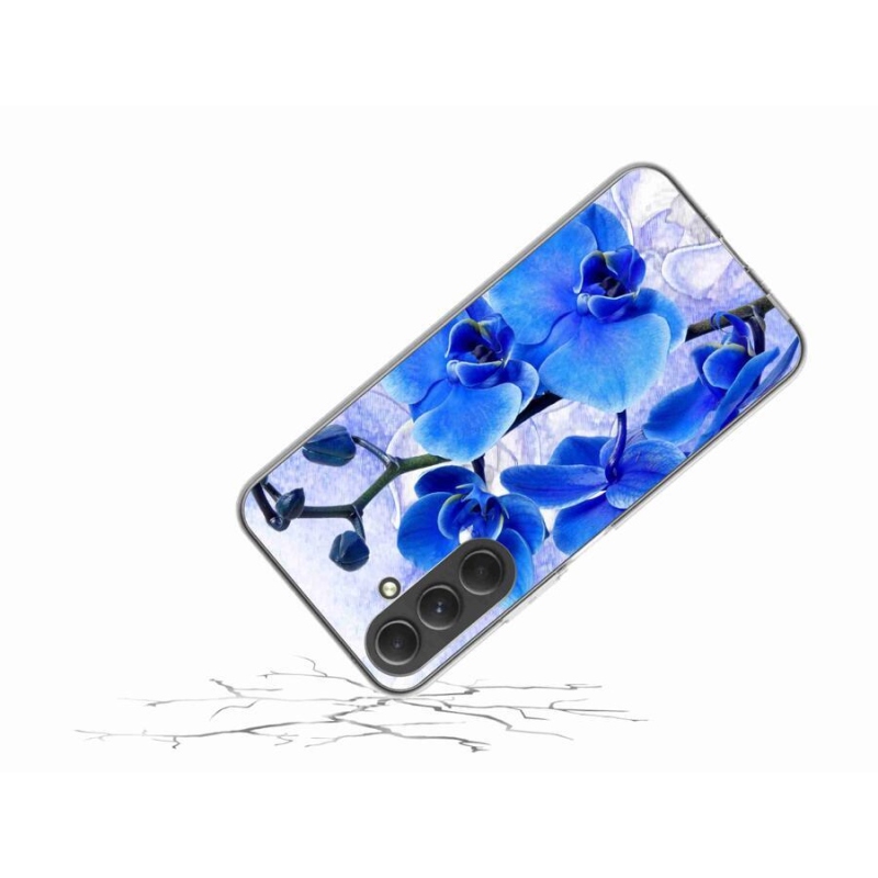 Gélový kryt mmCase na mobil Samsung Galaxy A54 5G - modré kvety