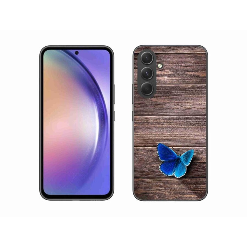 Gélový kryt mmCase na mobil Samsung Galaxy A54 5G - modrý motýľ 1