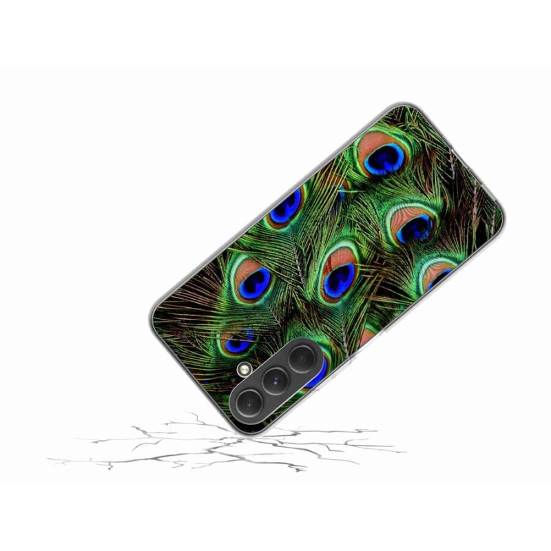 Gélový kryt mmCase na mobil Samsung Galaxy A54 5G - pávie perie