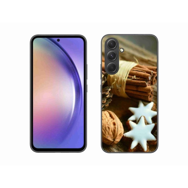 Gélový kryt mmCase na mobil Samsung Galaxy A54 5G - škorica a perníčky