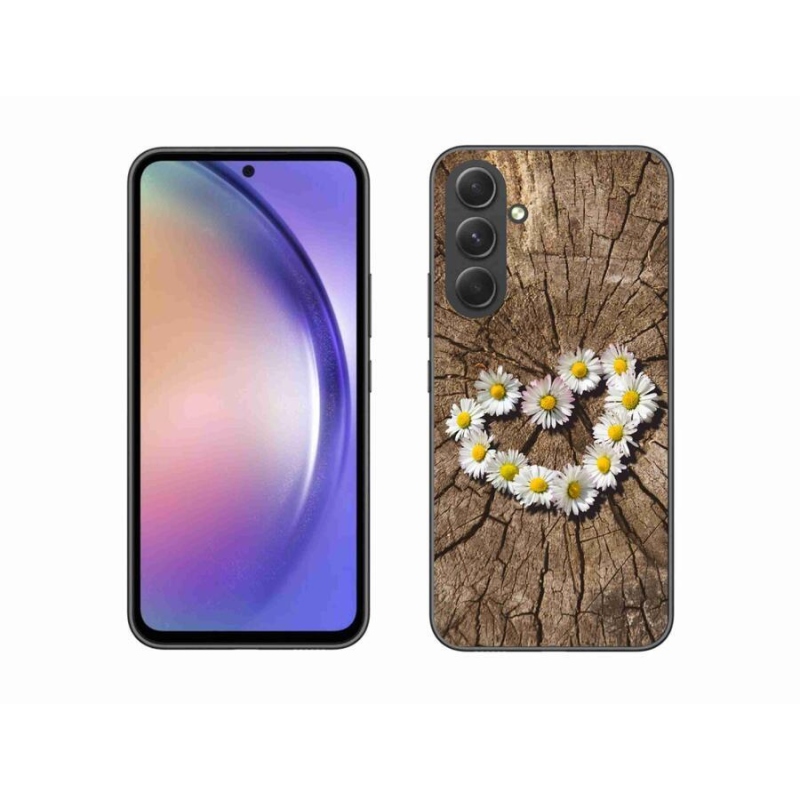 Gélový kryt mmCase na mobil Samsung Galaxy A54 5G - srdce z margaréty