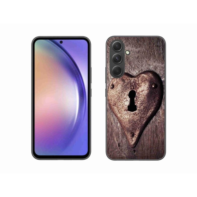 Gélový kryt mmCase na mobil Samsung Galaxy A54 5G - zámok v tvare srdca